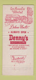 Matchbook Cover - Denny's Restaurant Monterey CA La Fonda Motel 30 Strike