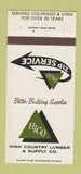 Matchbook Cover - High County Lumber Basalt Glenwood Springs Colorado 30 Strike