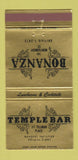Matchbook Cover - Bonanza Temple Bar San Francisco CA 30 Strike