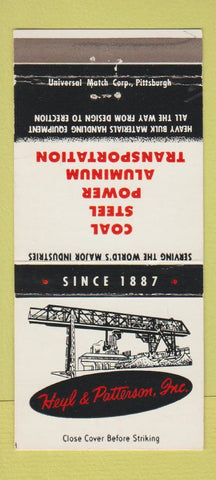 Matchbook Cover Heyl Patterson Steel Aluminum Transport Pittsburgh PA 30 Strike