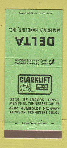 Matchbook Cover - Clark Fork Lifts Jackson TN Memphis Delta 30 Strike