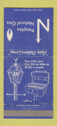 Matchbook Cover - Peoples Natural Gas WORN 30 Strike