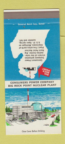 Matchbook Cover - Big Rock Point Nuclear Plant Clarlevoix MI 30 Strike