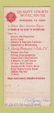 Matchbook Cover - Steven Kent Quality Courts Motel Petersburg VA WEAR 30 Strike
