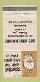 Matchbook Cover - Joe's Office Machines  SCM Swiss Hermes Casper WY 30 Strike