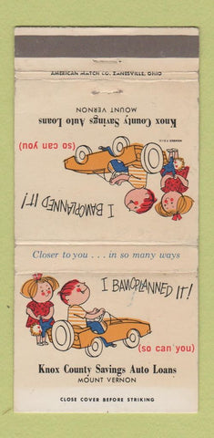 Matchbook Cover - Knox County Savings Loans Mount Vernon OH WEAR 30 Strike