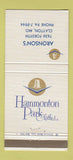 Matchbook Cover - Hammonton Park Men's Clothes Aronson's Clayton MO 30 Strike