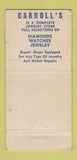 Matchbook Cover - Carroll's Jewelry Coral Gables FL WEAR 30 Strike
