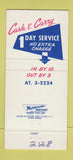 Matchbook Cover - Lory Laundry San Diego CA WEAR 30 Strike