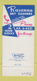 Matchbook Cover - Ravenna Dry Cleaners Ravenna OH 30 Strike
