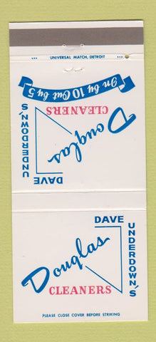 Matchbook Cover - Douglas Cleaners Dave Underdown's Birmingham MI 30 Strike