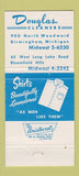 Matchbook Cover - Douglas Cleaners Dave Underdown's Birmingham MI 30 Strike