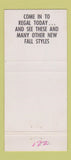 Matchbook Cover - Regal Men's Shoes New York City WEAR 30 Strike