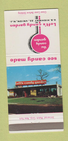 Matchbook Cover - Candy Garden Loft's Union NJ 30 Strike
