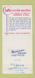 Matchbook Cover - Candy Garden Loft's Union NJ 30 Strike