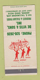 Matchbook Cover - De Vitis & Sons Italian Foods Akron OH 30 Strike