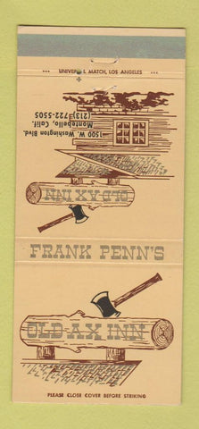 Matchbook Cover - Old Ax Inn Montebello CA 30 Strike