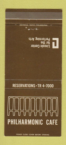 Matchbook Cover - Lincoln Center Philharmonic Cafe Philadelphia? PA 30 Strike