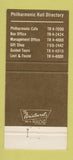 Matchbook Cover - Lincoln Center Philharmonic Cafe Philadelphia? PA 30 Strike