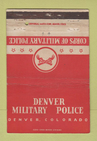 Matchbook Cover - Denver Military Police Corps Colorado WEAR 40 Strike