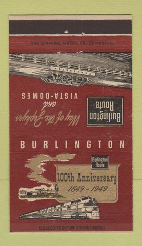 Matchbook Cover - Burlington Route Railroad 1949 36 Strike