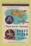 Matchbook Cover - Stout Field Indianapolis IN military WEAR 40 Strike