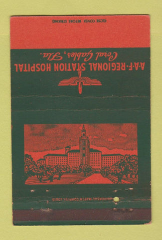 Matchbook Cover AAF Regional Station Hospital Coral Gables FL Military 40 Strike
