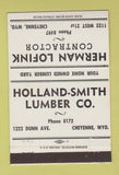 Matchbook Cover - Holland Smith Lumber Cheyenne WY 40 Strike