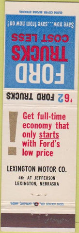 Matchbook Cover - 1962 Ford Trucks Lexington NE