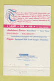 Matchbook Cover - Hay & Peabody Ambulance Service Portland ME 40 Strike