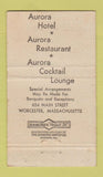 Matchbook Cover - Aurora Hotel Worcester MA girlie WEAR 36 Strike