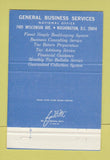Matchbook Cover - General Business Services Detroit MI Nygord 40 Strike