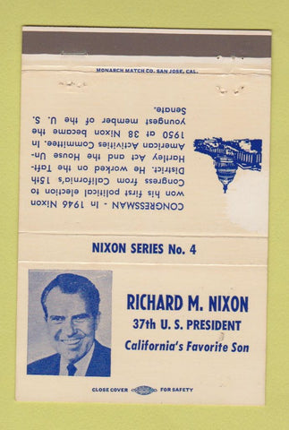 Matchbook Cover - Richard Nixon RMS 1971 WEAR 40 Strike