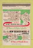 Matchbook Cover - Beaver Model E Jobber Warren OH Pipe Machine 40 Strike