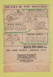 Matchbook Cover - Beaver Model E Jobber Warren OH Pipe Machine 40 Strike