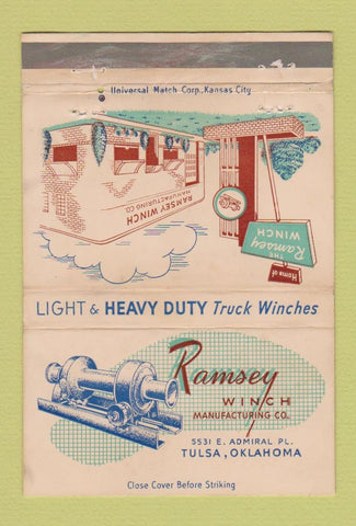 Matchbook Cover - The Ramsey Winch Tulsa OK WEAR 40 Strike