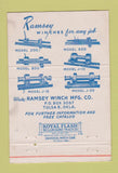 Matchbook Cover - The Ramsey Winch Tulsa OK WEAR 40 Strike