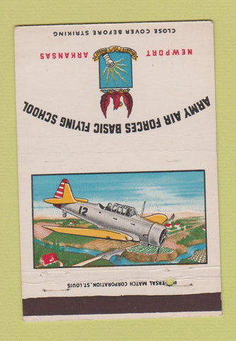 Matchbook Cover - Army Air Forces Flying School Newport AR postcard 40 Strike