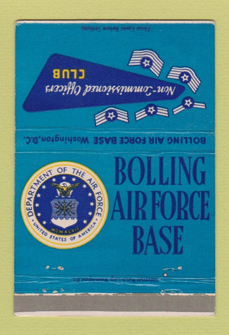 Matchbook Cover - Bolling Air Force Base Washington DC  40 Strike