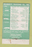 Matchbook Cover - Dubrey Trucking Shrewsbury MA WEAR 40 Strike