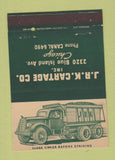 Matchbook Cover - JRK Cartage Trucking Chicago IL 40 Strike