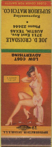 Matchbook Cover - Croisdale Austin Texas Superior Match pinup