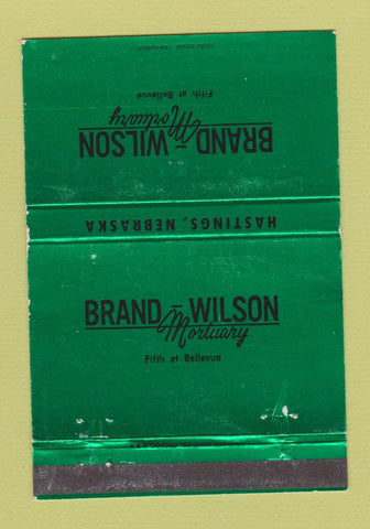 Matchbook Cover - Brand Wilson Mortuary Hastings NE 40 Strike