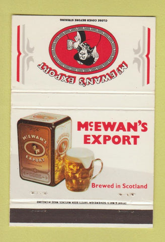 Matchbook Cover - McEwan's Export Beer Scotland 40 Strike