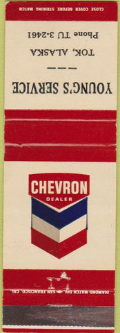 Matchbook Cover - Young's Chevron oil gas Tok AK