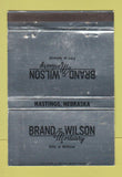 Matchbook Cover - Brand Wilson Mortuary Hastings NE WEAR 40 Strike