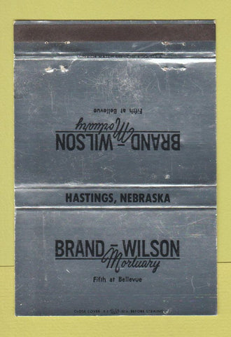 Matchbook Cover - Brand Wilson Mortuary Hastings NE WEAR 40 Strike