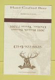 Matchbook Cover - Routh Street Brewery Beer Dallas TX 40 Strike