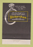 Matchbook Cover - Wickersham Jewelry Bakersfield CA BLACK WEAR 40 Strike