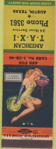 Matchbook Cover - American Taxi Austin TX pinup